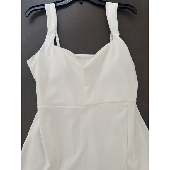 Women Golf Dress Square Neck Workout Tennis Dress Sleeveless Side Slit white L - Picture 13 of 16